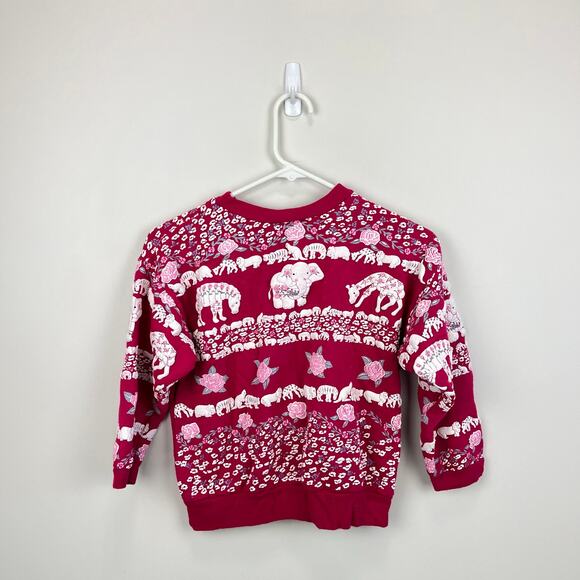 Vintage Puff Paint Animal and Flower Sweatshirt - Picture 6 of 8